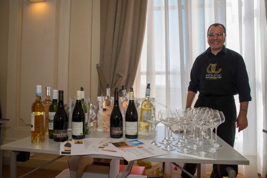Dégustation de vins Pays d'Oc IGP lors des conférences de presse Tous au Restaurant 2018