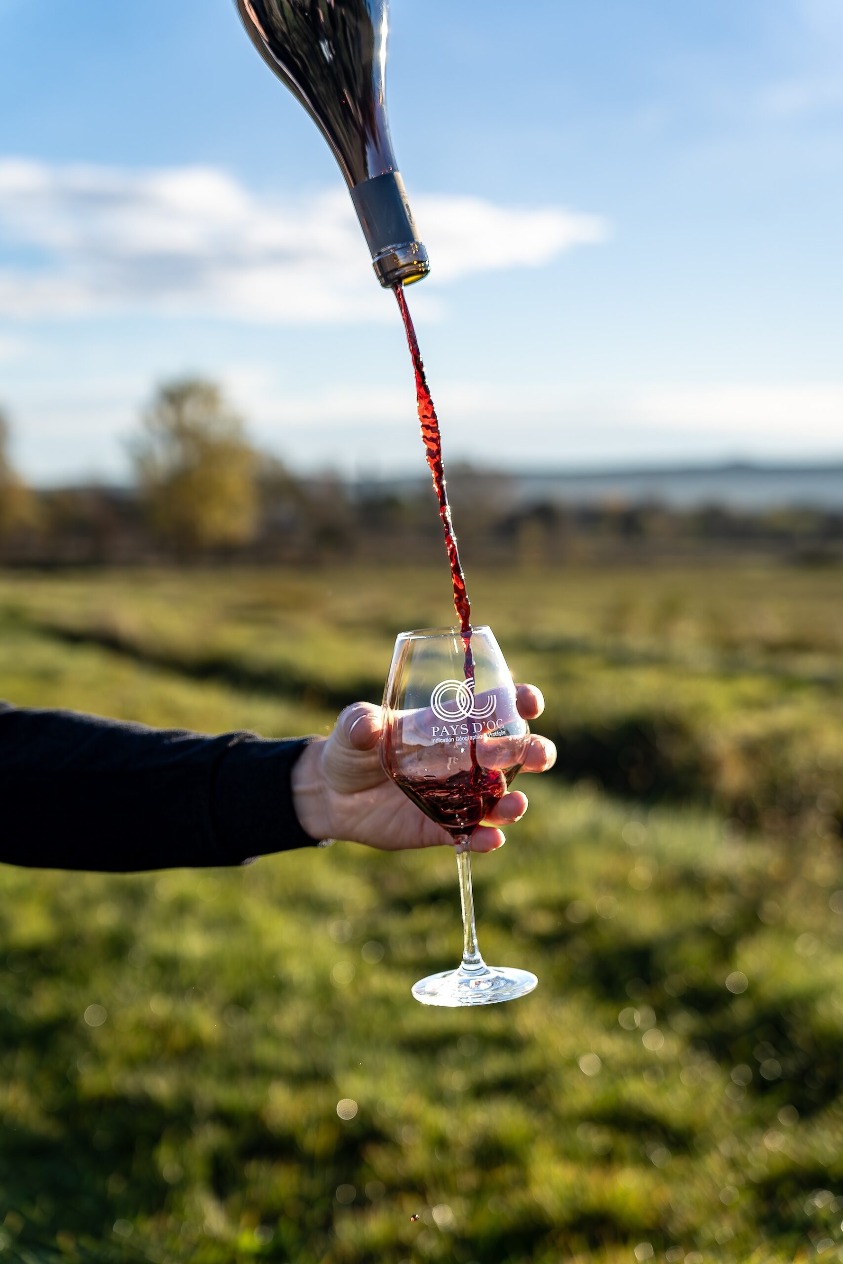 Roter Pays d'Oc IGP Wein in schöner Kulisse.